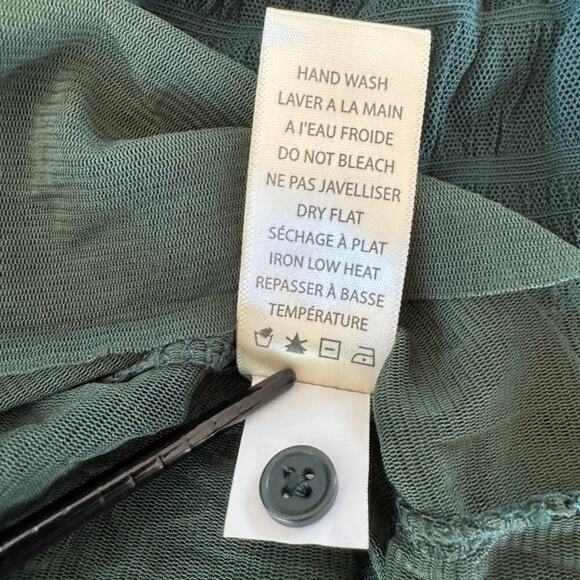 MAX STUDIO Mesh Lace Top In Forrest Green Womens Sz Small Garden Fairy Witchy - Picture 14 of 14